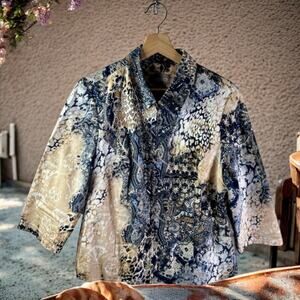 Chico's Women's Large (Vanity 2) Boho Lightweight 3/4 Sleeve Jacket Stretch